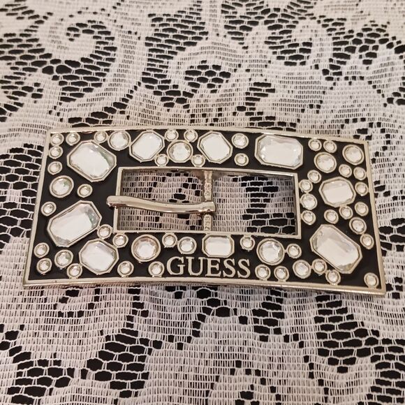 Guess Rhinestone Square Belt Buckle - Picture 1 of 6